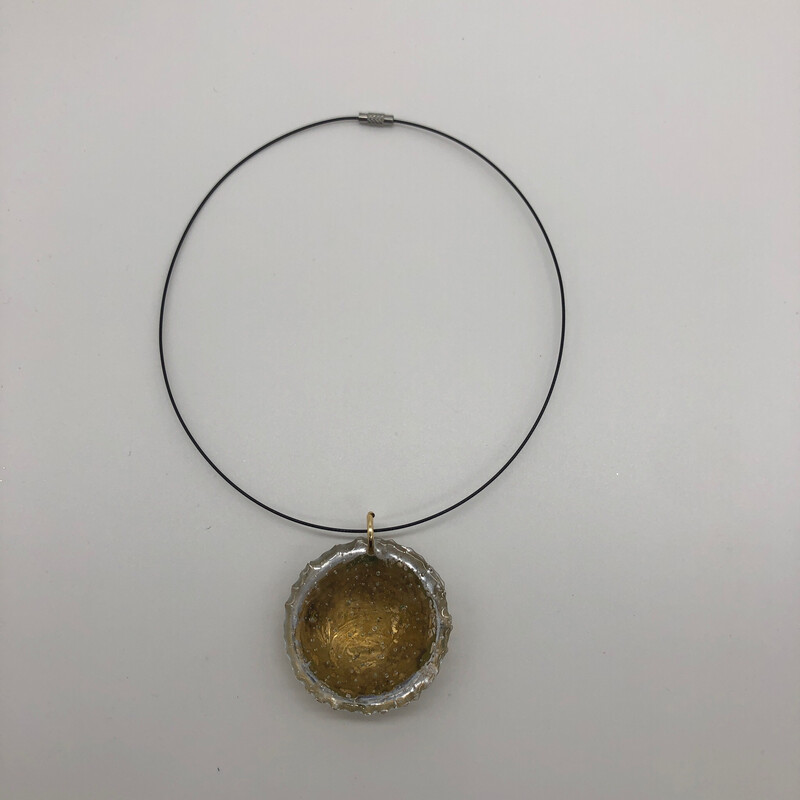 Halskette / reif - kurz mit Anhänger gold/transparent Halskette / reif - kurz mit Anhänger gold/transparent