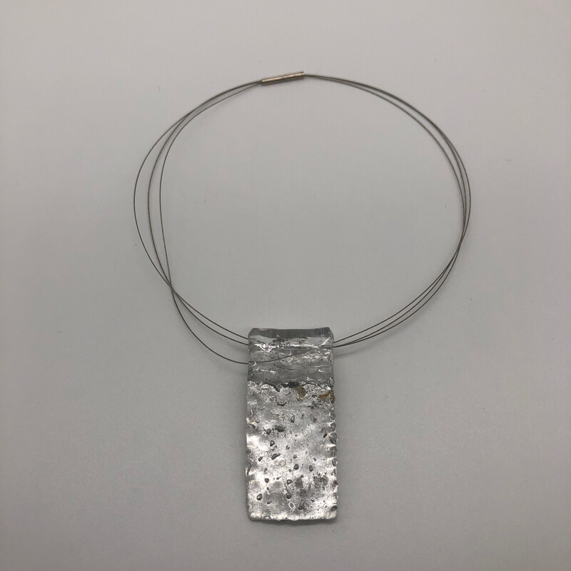 Halskette mit Anhänger transparent silber