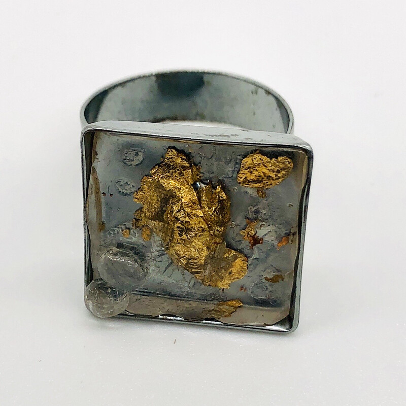 Ring mit Chip transparent gold silber