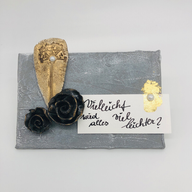 Bild silber/gold mit Spruch