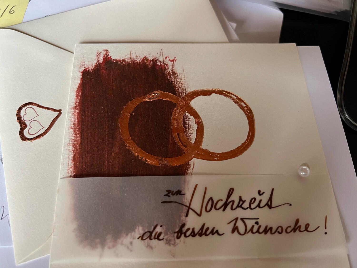 Billett „handmade“ groß - Hochzeit