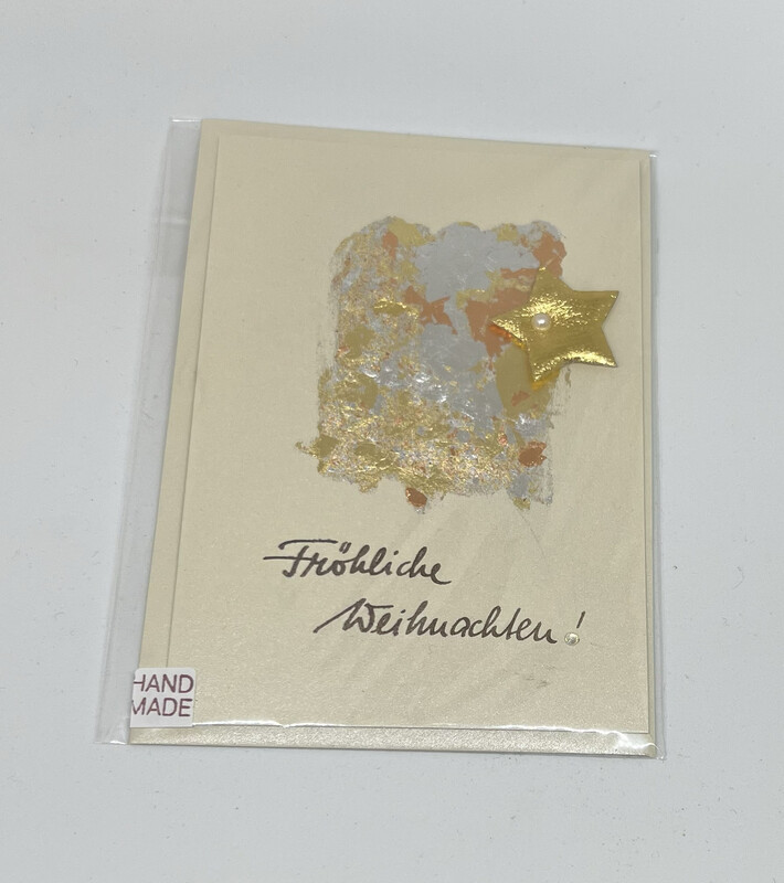Billett „handmade“ Weihnachten Goldstern