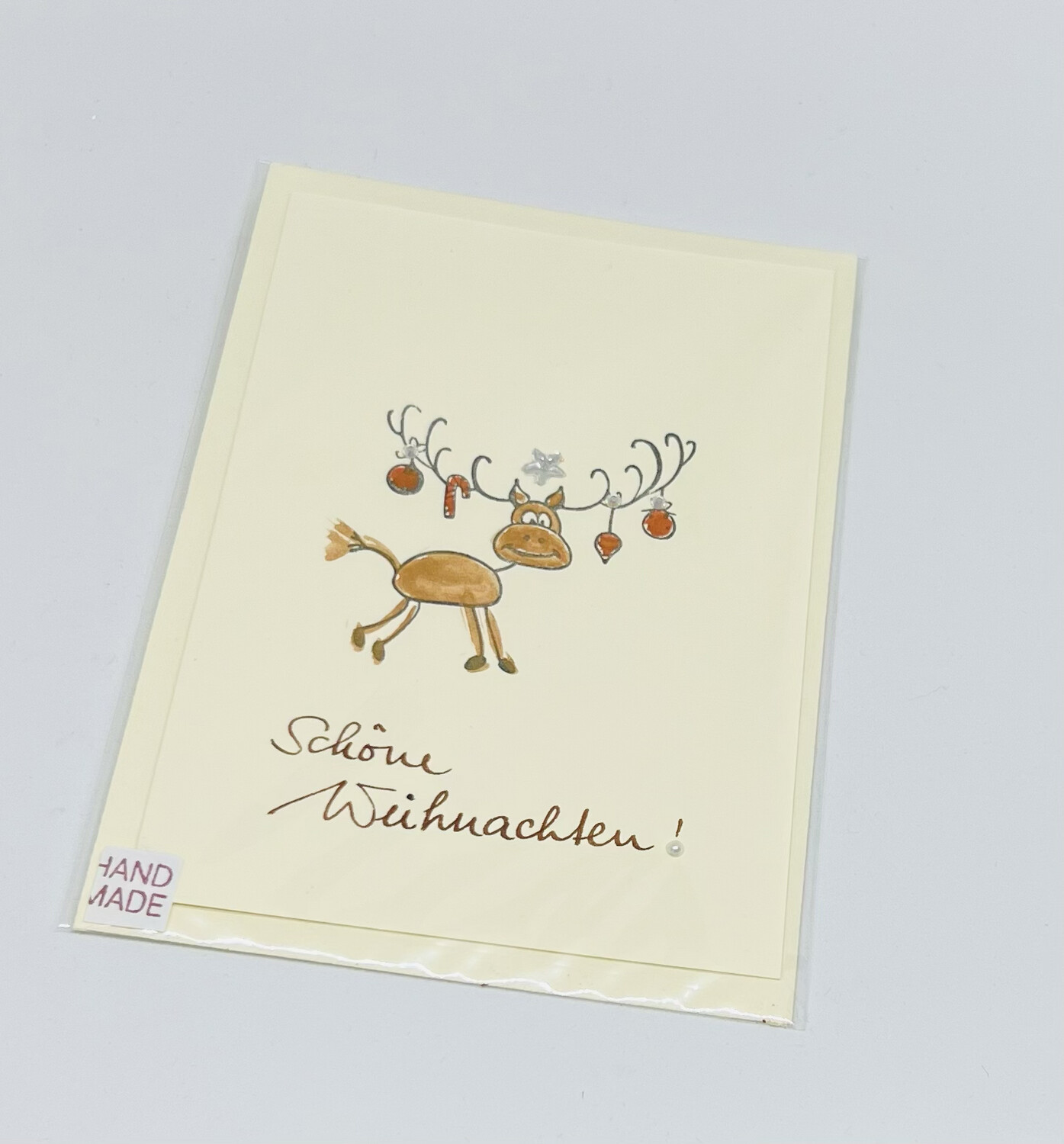 Billett „handmade“ lustiges Rentier