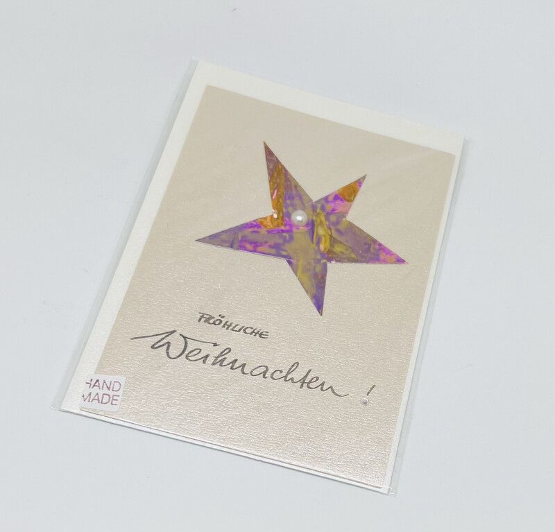 Billett „handmade“ Weihnachten Encausticstern