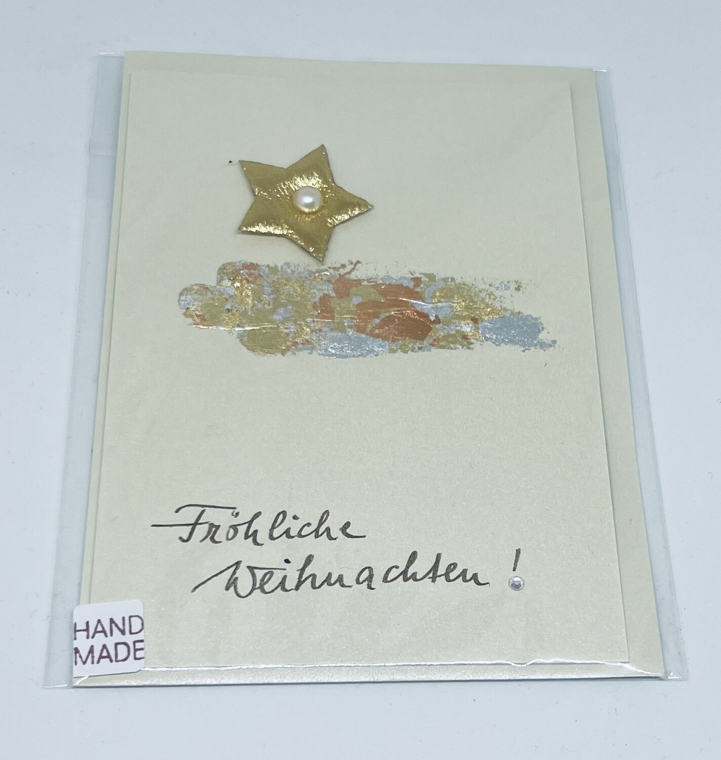 Billett „handmade“ Weihnachten Goldstern