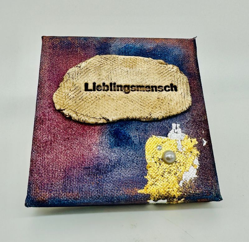 Mini-Leinwand Lieblingsmensch 10x10 cm