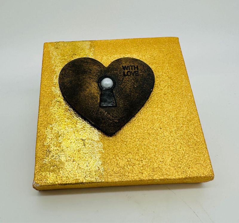 Mini-Leinwand Herz 10x10 cm