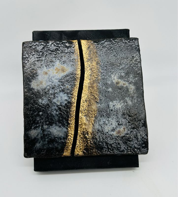 Tonbild auf schwarzer Leinwand 18x15 cm Tonbild auf schwarzer Leinwand 18x15 cm