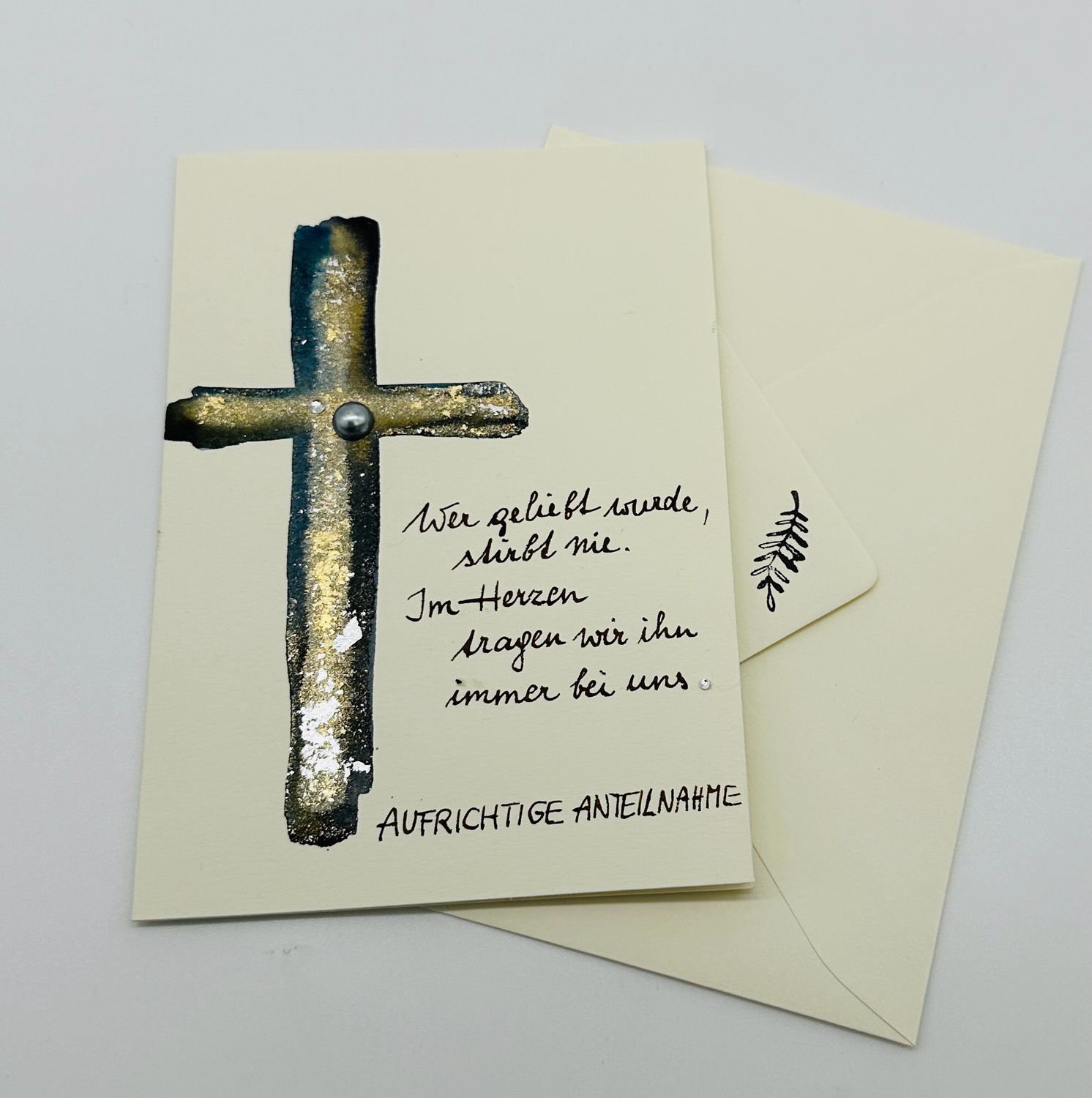 Billett Trauer mit Spruch
