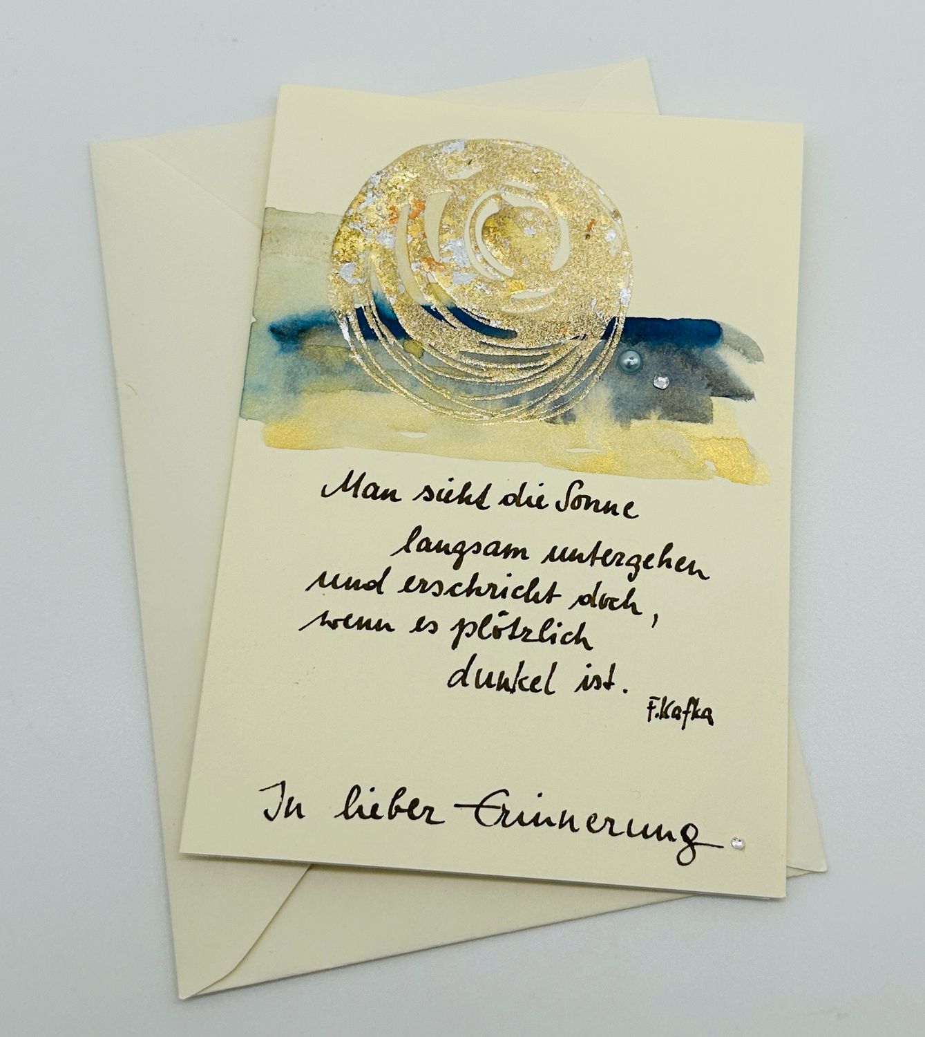 Billett Trauer mit Spruch