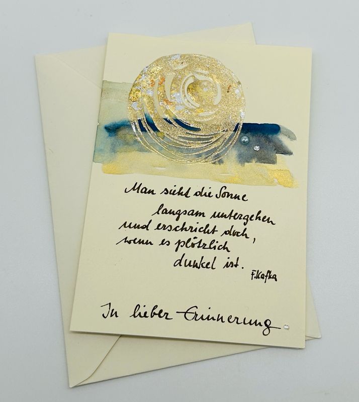 Billett Trauer mit Spruch