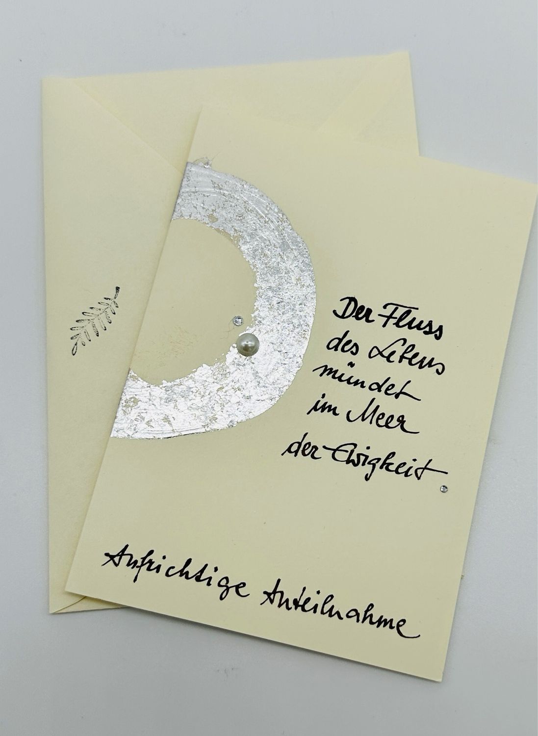 Billett Trauer mit Spruch