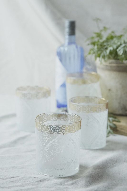 White Gem Rocks Glass