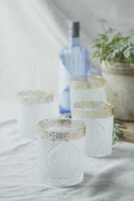 White Gem Rocks Glass