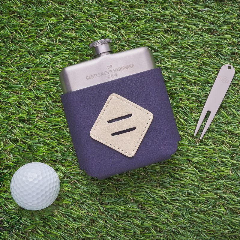 Golfers Hip Flask &amp; Divot Tool Set