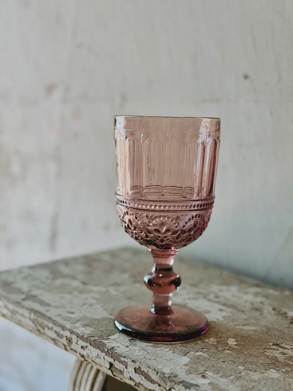 Colored Glass Plum Goblet Lyon