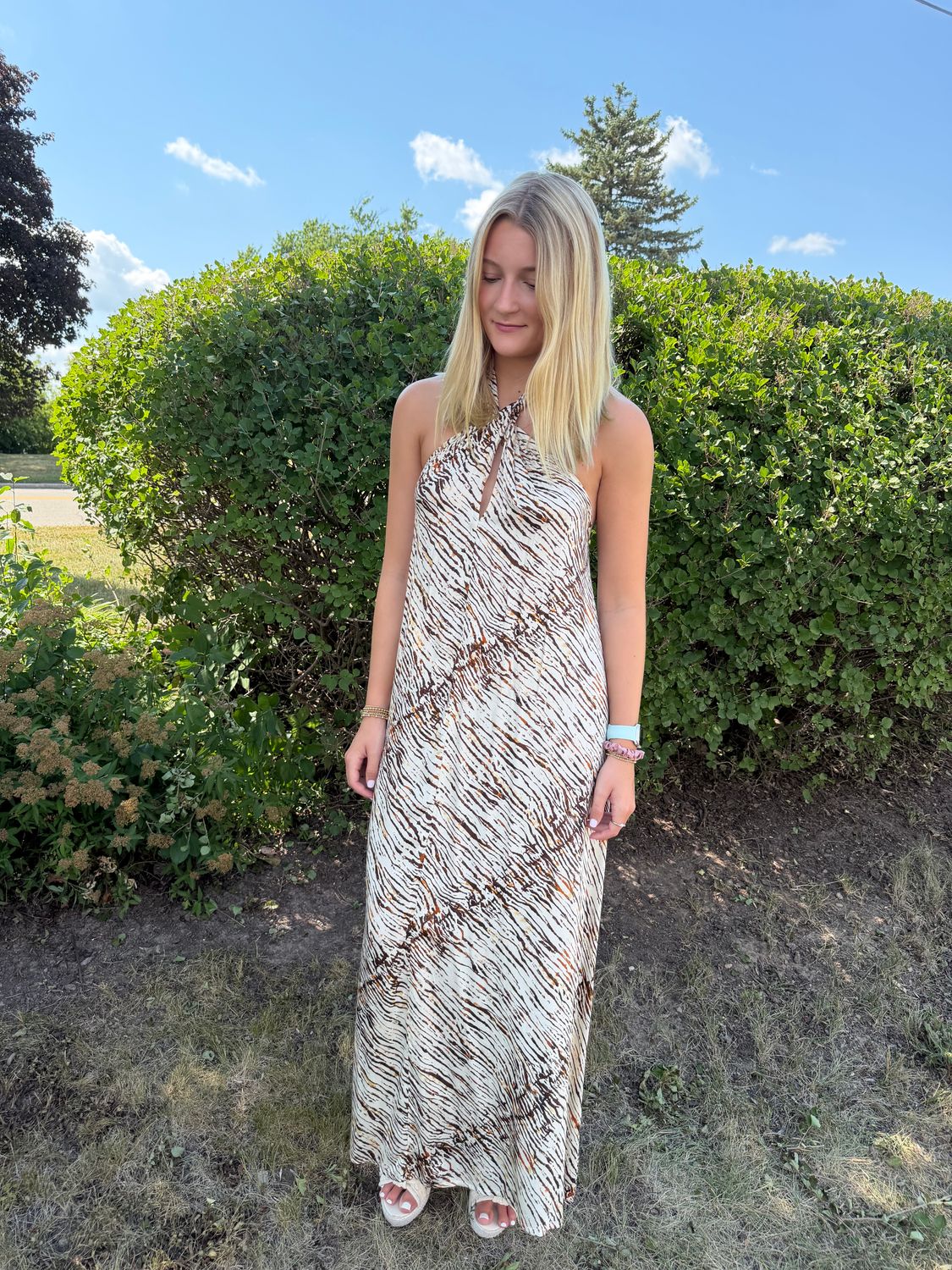 Zebra Halter Dress