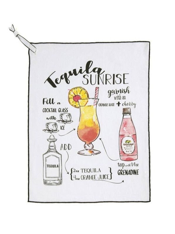 Tequila Sunrise Cocktail Tea Towel