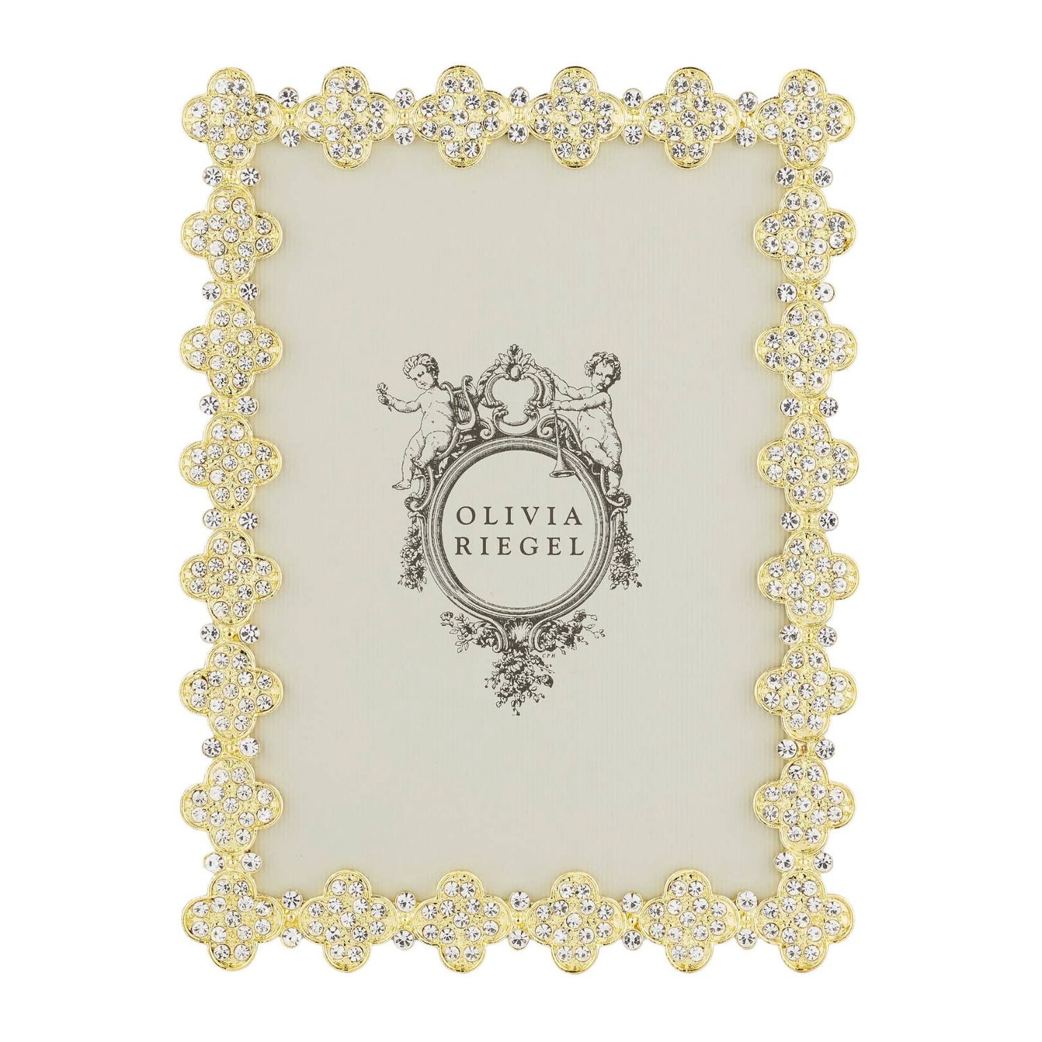 Pavé Clover 5" x 7" Picture Frame, Color: Gold, Size: 5" x 7"