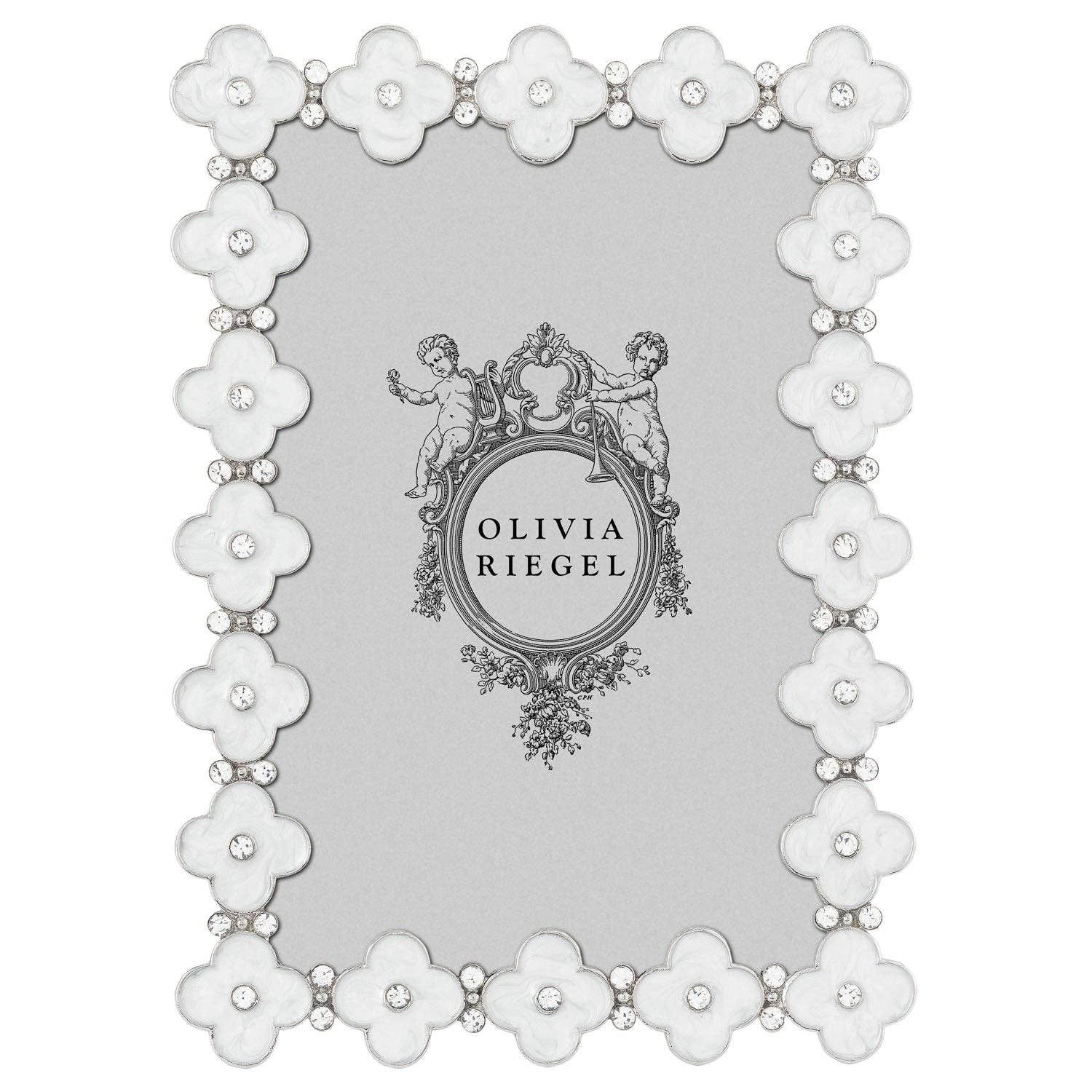 Enamel Clover 4" x 6" Frame, Color: White, Size: 4" x 6"
