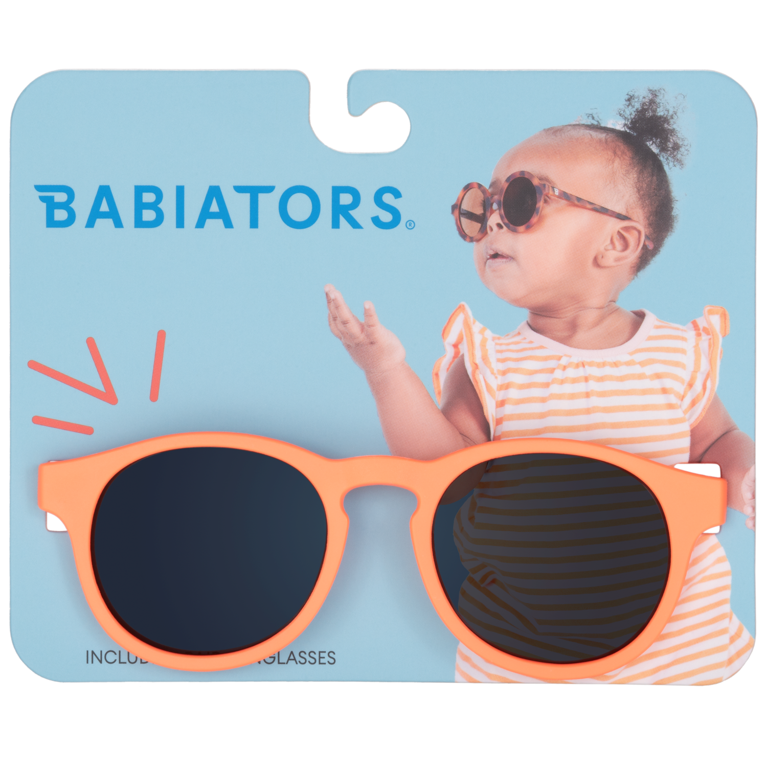 Vivid Neon Orange Keyhole Sunglasses, Size: Ages 0-2