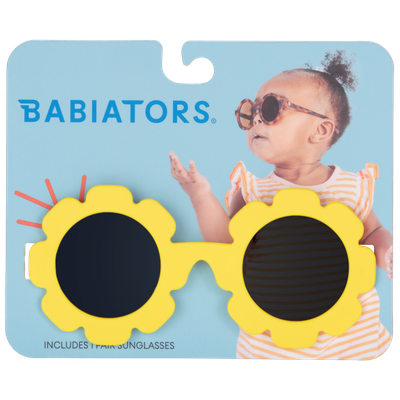 Neon Yellow Flower Kids Sunglasses