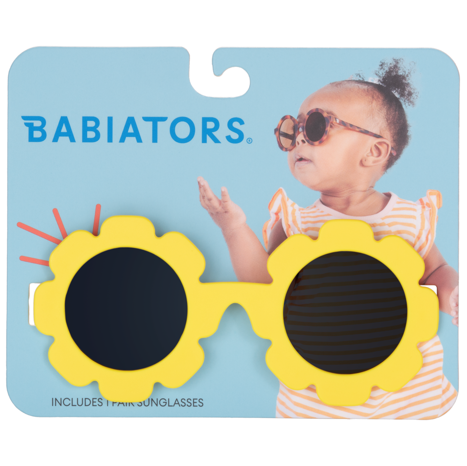 Neon Yellow Flower Kids Sunglasses, Size: Ages 0-2
