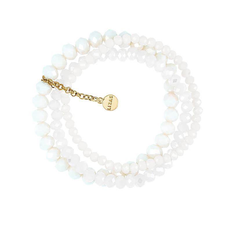 Ville Set of 3 Crystal Bracelets- White