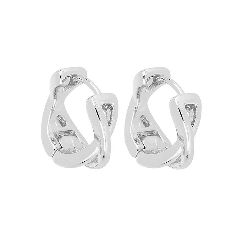 Twisted Hoop Earring - Silver