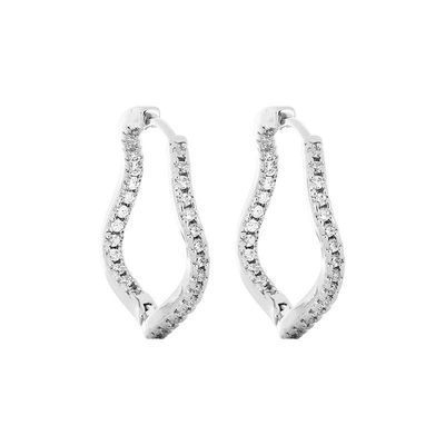 Twisted Diamond Teardrop Earring - Silver