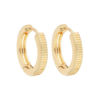 Textured Huggie Hoop Earring- Gold