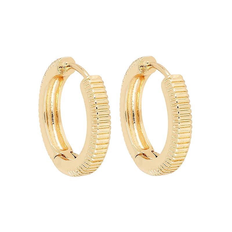 Textured Huggie Hoop Earring- Gold