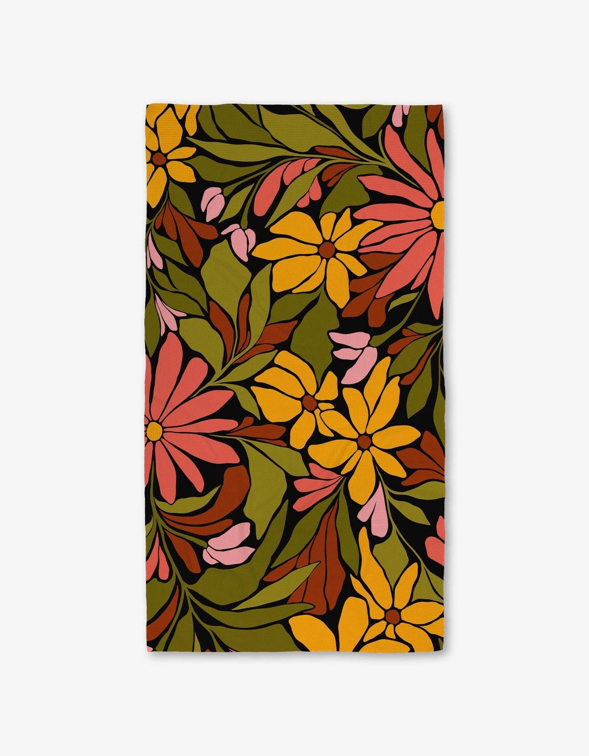 Blooming Black Bath Towel