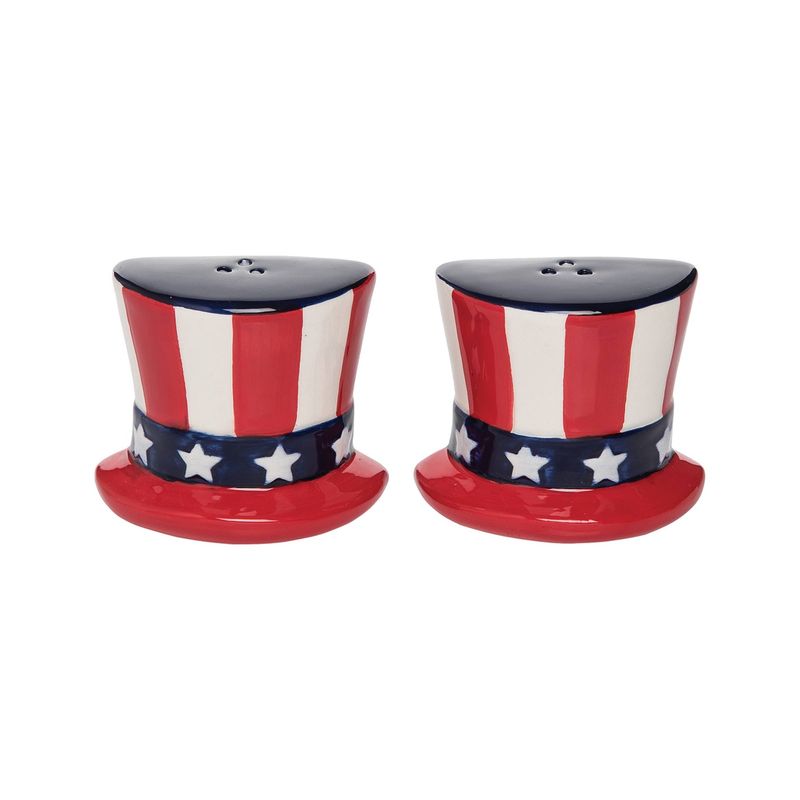 Patriotic Uncle Sam Hat 4th Of July Salt &amp; Pepper Shaker Set