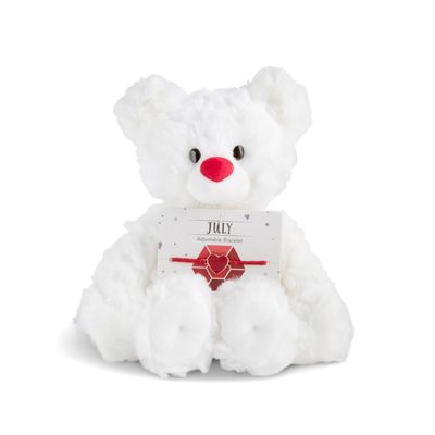 July Ruby Birthstone Bear + Bracelet - 7"