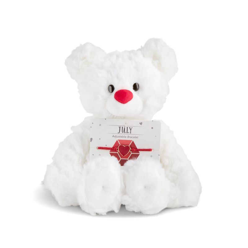 July Ruby Birthstone Bear + Bracelet - 7"