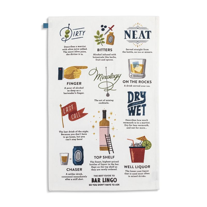 Bar Lingo Cotton Twill Kitchen Towel
