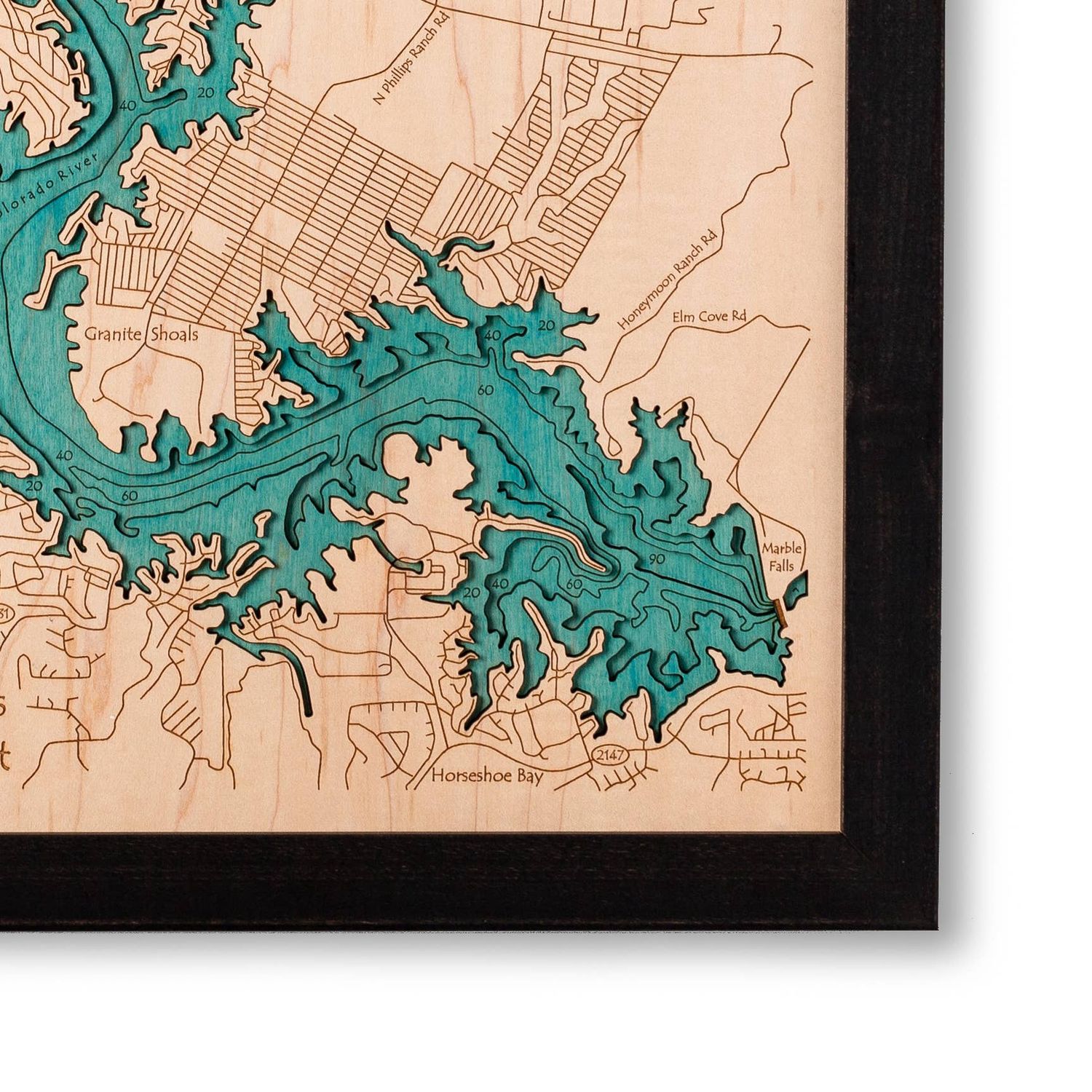 Your Lake Here | 3D Wood Map, Lake Name: Lac La Belle, Size: 14x18 Multi Depth