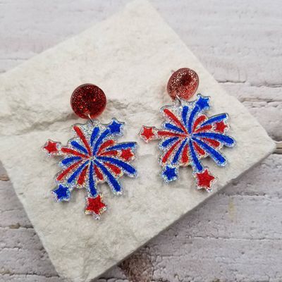 4th of July Confetti Celebrating Fireworks Earrings