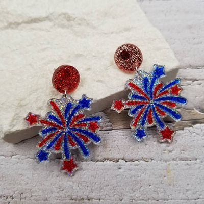 4th of July Confetti Celebrating Fireworks Earrings