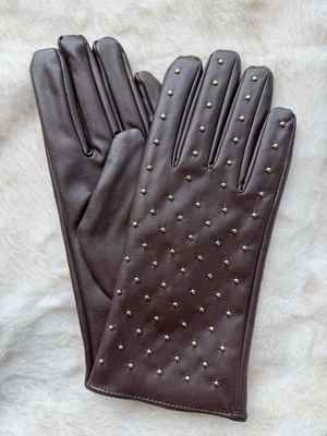 Studded Faux Leather Gloves