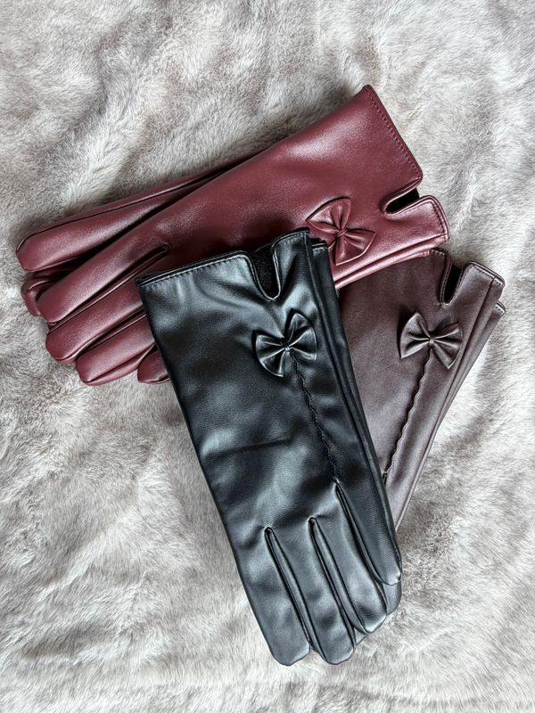 Faux Leather Gloves