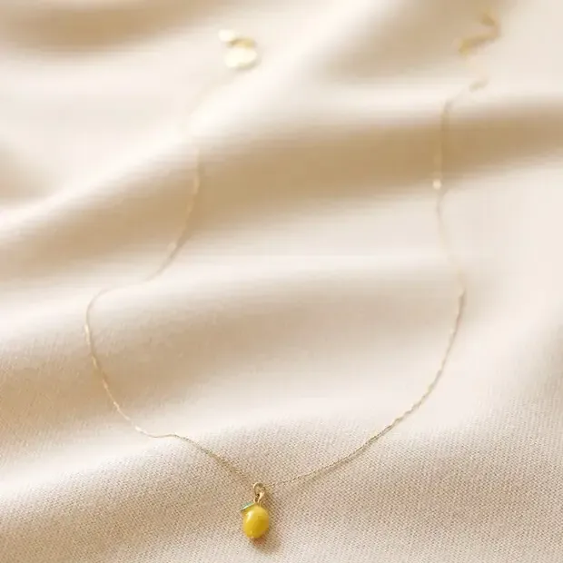 Enamel Lemon Pendant Necklace