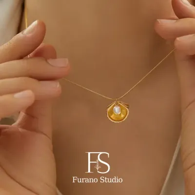 Furano Studio Gold Shell Necklace Furano Studio Gold Shell Necklace