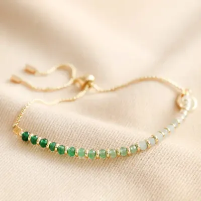 Green Ombre Adjustable Stone Bracelet