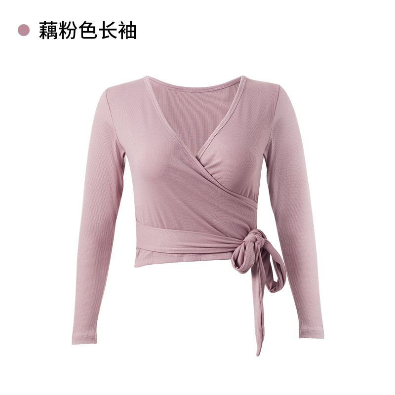 Ballet Body Training Clothes Adult Women&amp;#039;s Latin Dance Clothes Long Sleeve Modern Dance Gymnastics Clothes Chinese Classical Top, Color: Lotus pink long sleeves, Size: M