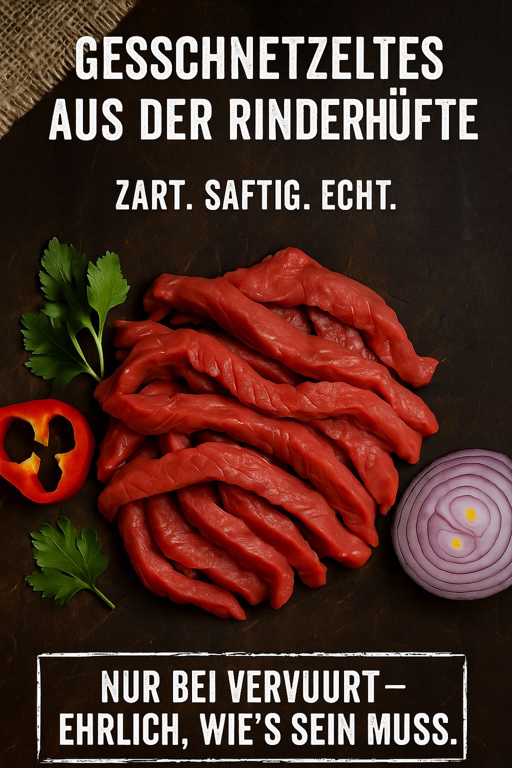 Vervuurt’s Hüft-Geschnetzeltes – 100 % Rind, 100 % Handwerk