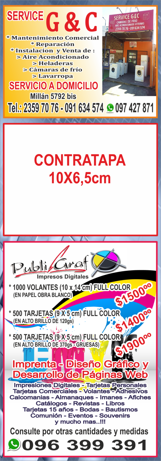 AVISO EN CONTRATAPA 10X6,5cm