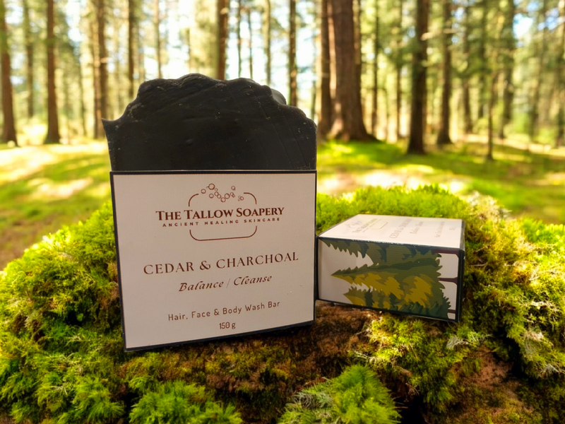 Cedarwood &amp; Charcoal: Face &amp; Body Bar