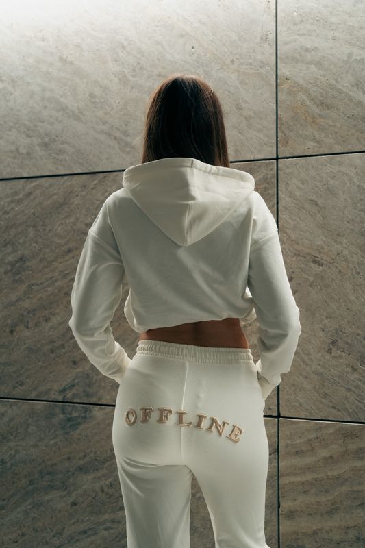 The OFF LADY FLARE Jogger IVORY- GOLD